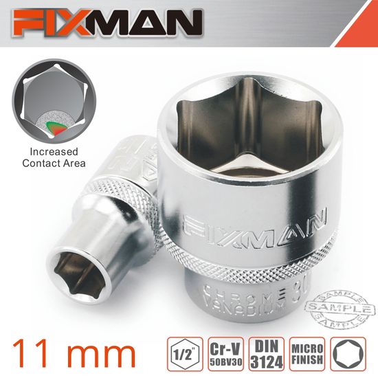 FIXMAN 1/2" Drive Hex Socket 11mm X 21.8mm